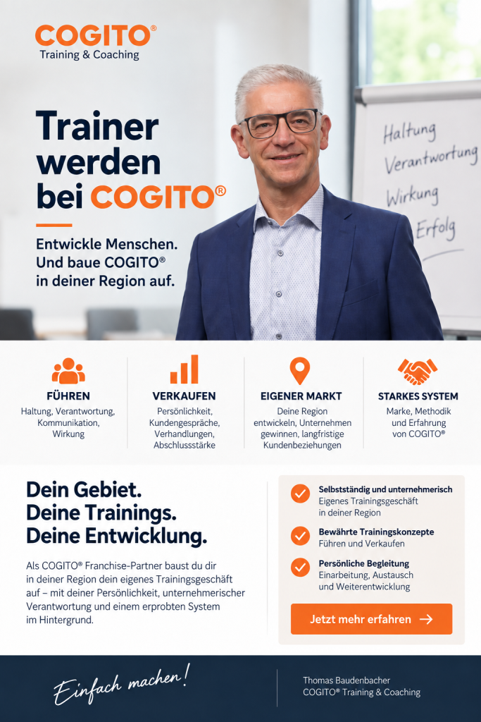Trainer werden bei COGITO – Franchise-Partner für Führung und Verkauf